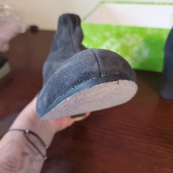 Womens Sam Edelman Grey Pewter Suede Bootie Heels, Simone sz 10 New in Box - Picture 15 of 16